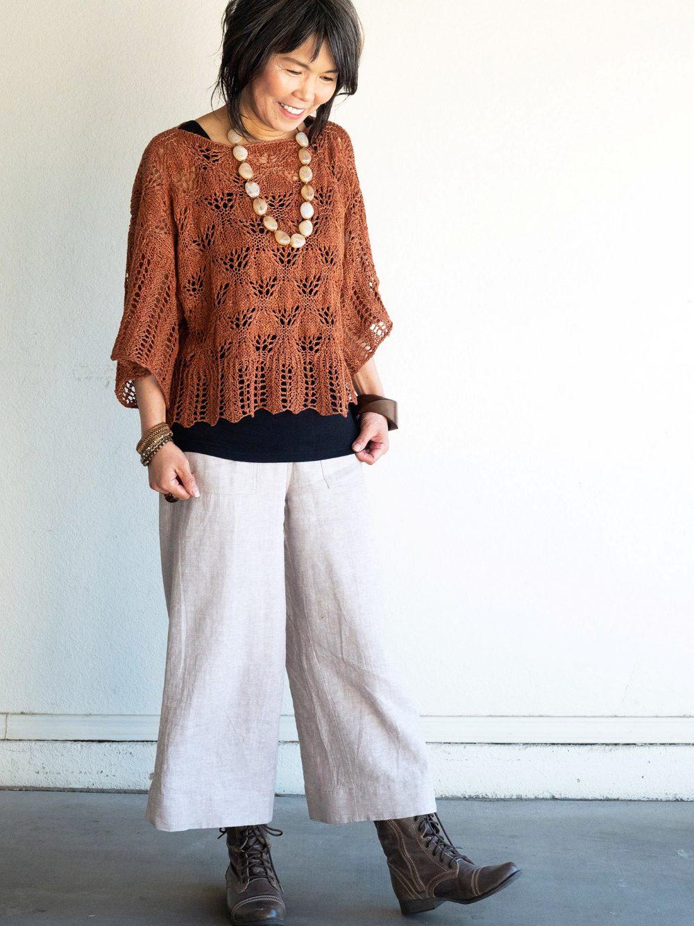 Lily Lace Flutter Sleeve Pullover Knitting Pattern – DanDoh